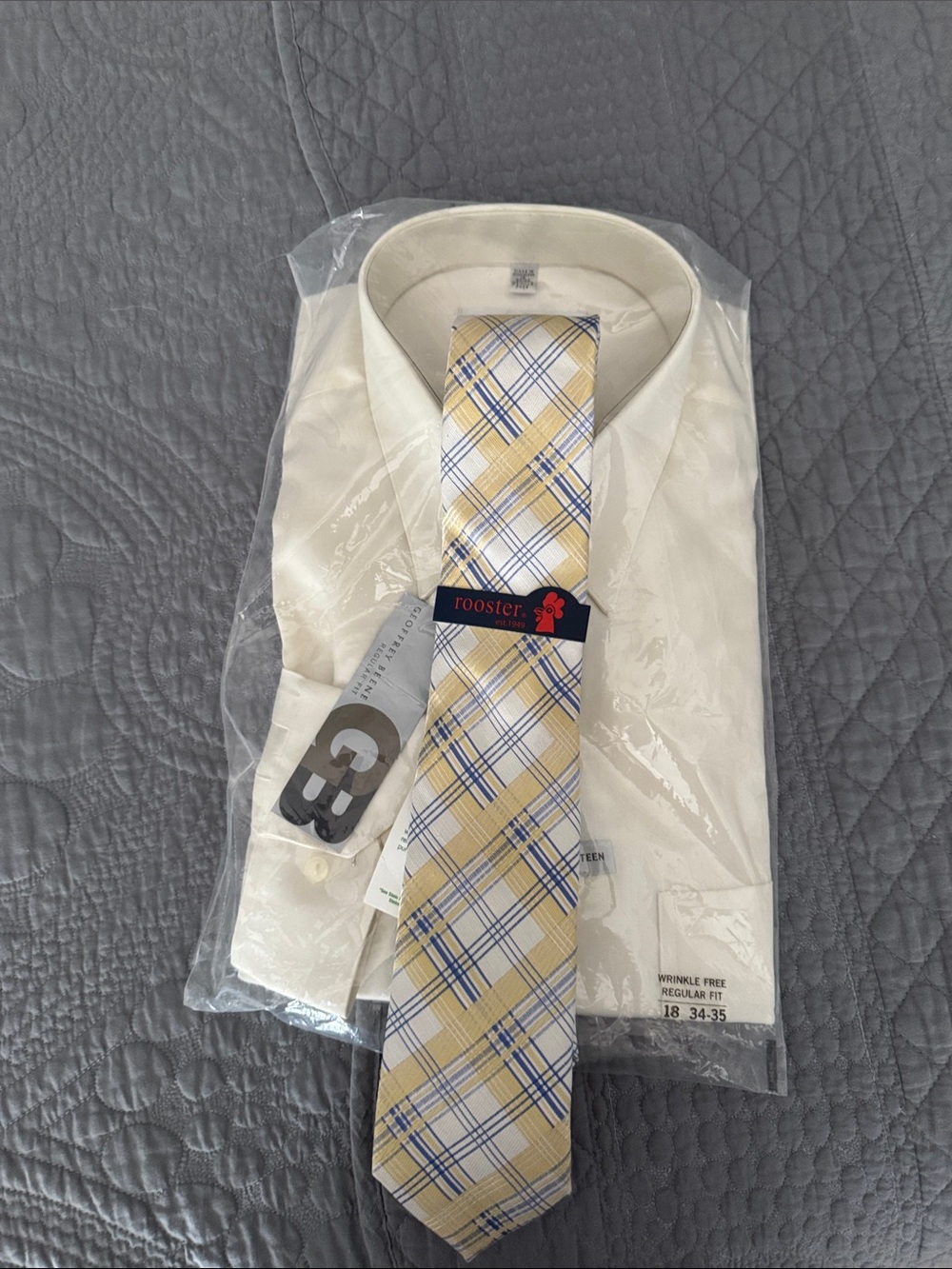 Geoffrey Beene Cream Dress Shirt Classic Formal Style